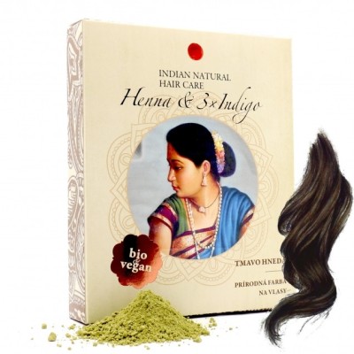 HENNA & 3xINDIGO 200g - dark brown hair dye